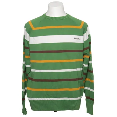 Strickpullover (Grün, Weiß, Gelb) von Jack & Jones Vintage Denim Baumwolle