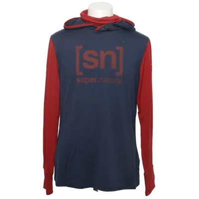 Sweat à capuche (Bleu, Rouge) de Super.Natural Laine de mouton, Polyester