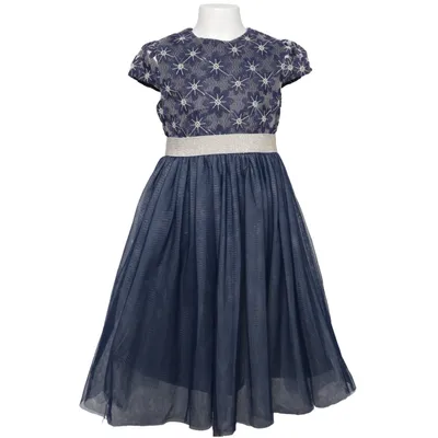 Kleid (Blau) von Yigga Baumwolle, Metallfaser, Polyamid, Polyester