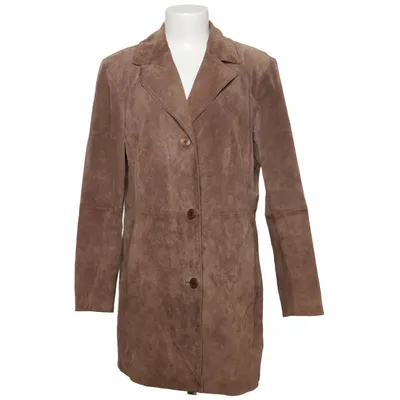 Leather coat (Brown) from Cheer Leather, Polyester