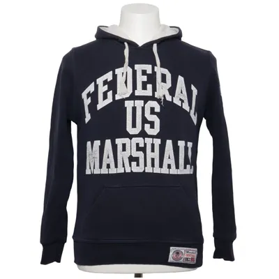 Hættetrøje (Blå, Hvid) fra Marshall Bomuld, Polyester