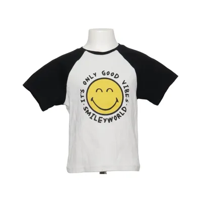 T-shirt (Wit, Zwart, Geel) van Smiley World Katoen, Elastaan