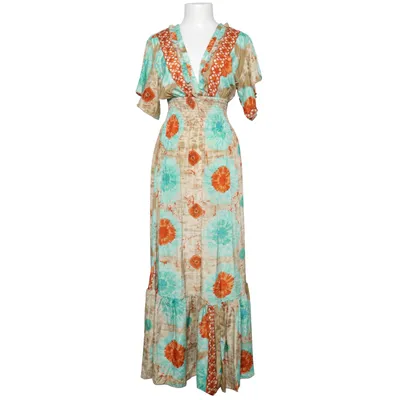 Maxi dress (Turquoise, Orange, Beige) from Resort Polyester