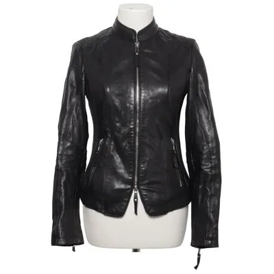 Motorradjacke (Schwarz) von Be Edgy Baumwolle, Elasthan, Leder, Polyester