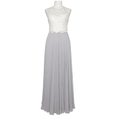 Robe de soirée (Blanc, Gris) de Marie Lund Élasthane, Polyester