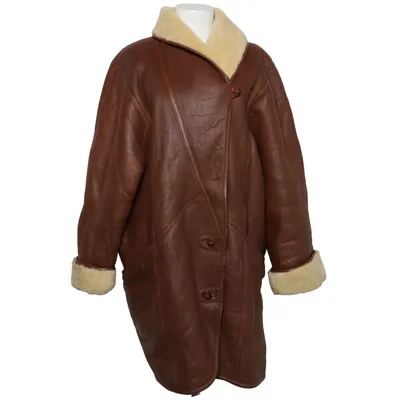 Veste en peau de mouton retournée (Marron) Cuir