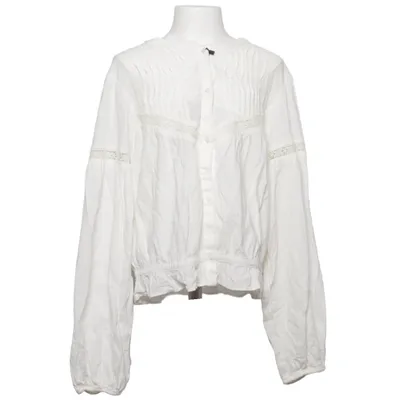Blouse (Wit) van Zara Katoen, Elastaan, Viscose