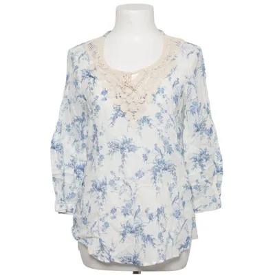 Blouse (Bleu, Blanc) de Zara Basic Collection Coton, Lin