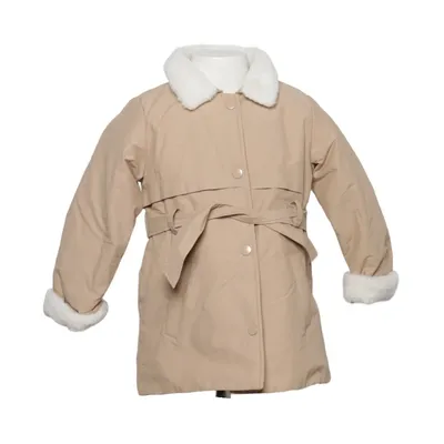 Manteau (Beige, Blanc) de Mango Coton, Polyamide, Polyester