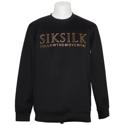 Sweatshirt (Black Gold Logo Sweatshirt) from SikSilk Elastane, Polyester