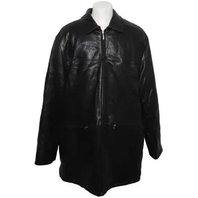 Leather jacket (Black) from Offset Acetate, Leather, Polyamide, Polyester