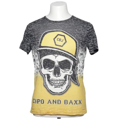 T-shirt (Grå, Gul, Flerfärgad) från Cipo & Baxx Bomull, Polyester