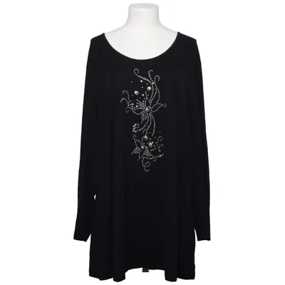 Lange mouwen shirt (Zwart) van Atelier Creation Elastaan, Viscose