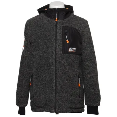 Fleece jacket (Gray, Black) from Superdry Acrylic, Elastane, Polyester