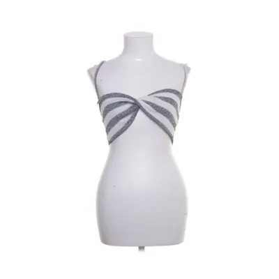 Crop top (Grå, Vit) från PrettyLittleThing Bomull, Polyester, Viskos