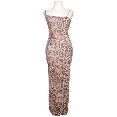 Klänning (Beige, Svart, Brun) från Bershka Elastan, Polyester