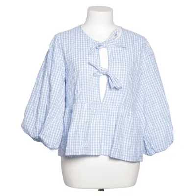 Omlottblus (Blå, Vit) från Gina Tricot Ekologisk bomull