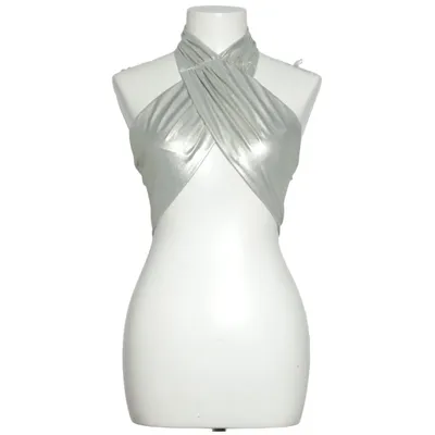 Haut dos-nu (Argent) de H&M Studio Polyester, Élasthane