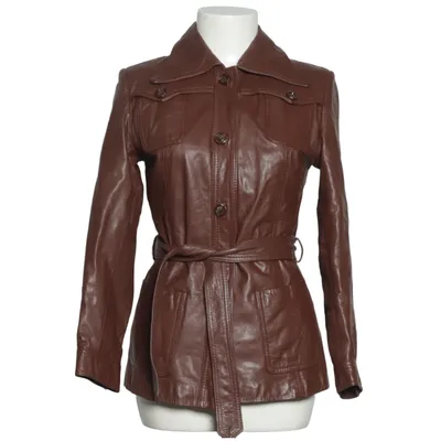 Veste longue en cuir (Marron) de Malungs Butikerna Cuir