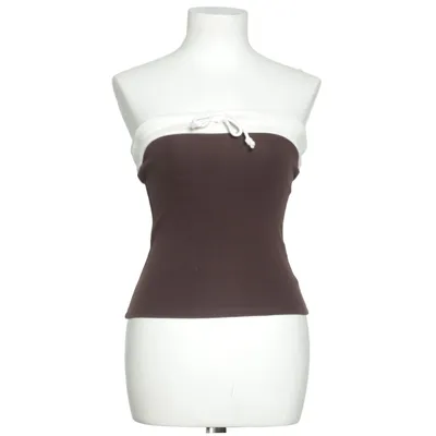 Tubtopp (Brun, Vit) från Monki Bomull, Elastan, Polyester