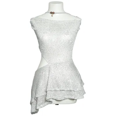 Halterneck-kjole (Sølv) fra Outcast Elastan, Polyester