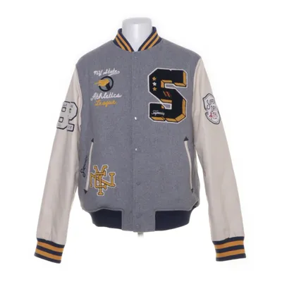 Collegejakke (Grå, Beige) fra Superdry Bomuld, Elastan, Uld, Genanvendt polyester