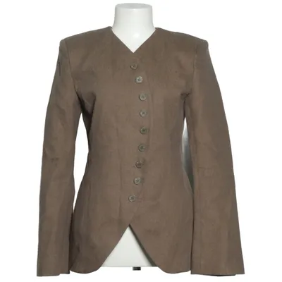 Blazer (Brun) fra H&M Edition Bomuld, Linned, Polyester