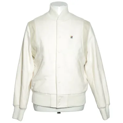 Bomber jacket (White) from Aime Leon Dore Acrylic, Leather, Polyamide, Polyester, Wool