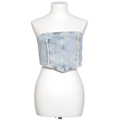 Crop top (Blå) från H&M Bomull, Polyester