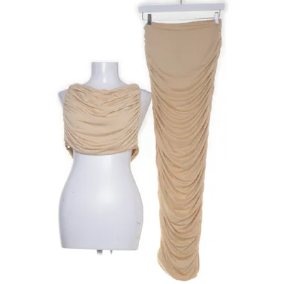 Set (Ruched Sleeveless Crop Top, Ruched Midaxi Skirt) från PLT Label Elastan, Polyester