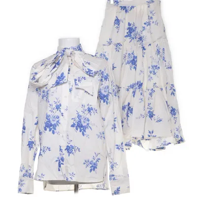 Set (Wit, Blauw) van Custommade Katoen