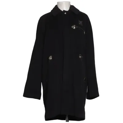 Manteau (Noir) de Piero Guidi Cuir, Polyamide, Viscose, Laine