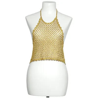 Halterneck top (Guld) fra Ganni