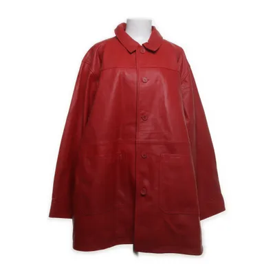 Jacket (Red) from ASOS Design Leather, Polyester