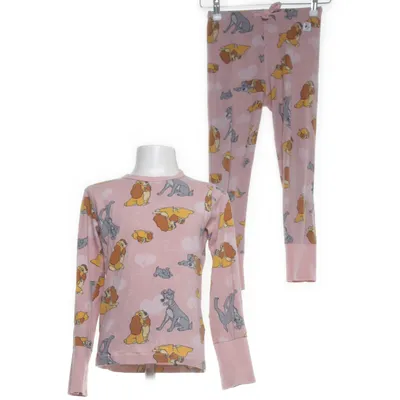 Pyjama (Roze, Meerkleurig) van Disney x Polarn O. Pyret Organisch katoen, Elastaan