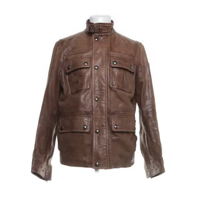 Leather jacket (Brown) from Belstaff Acetate, Cotton, Cupro, Leather