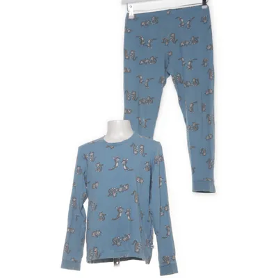 Pyjama (Blauw, Grijs) van WOODY Katoen, Elastaan