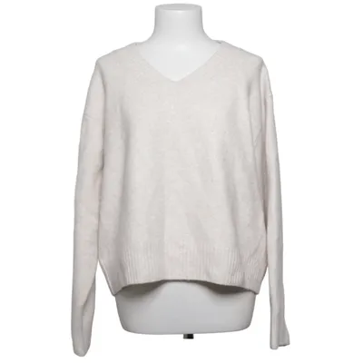 Pull-over (Weekday, Ergo V Neck Sweater White, v-ringad, vit, beige, långärmad tröja, varm, höstig, storlek S eller M, 36 eller 38) de Weekday Élasthane, Polyamide, Polyester, Laine