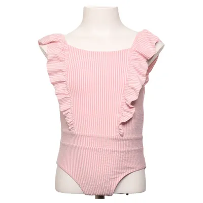Badeanzug (Pink, Weiß) von H&M Elasthan, Polyamid, Polyester