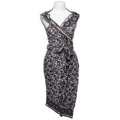 Robe portefeuille (Noir, Beige) de Diane von Furstenberg Soie
