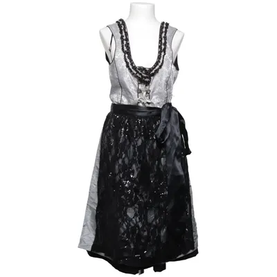 Dirndl (Zwart, Wit, Zilver) van Marjo Katoen, Polyester
