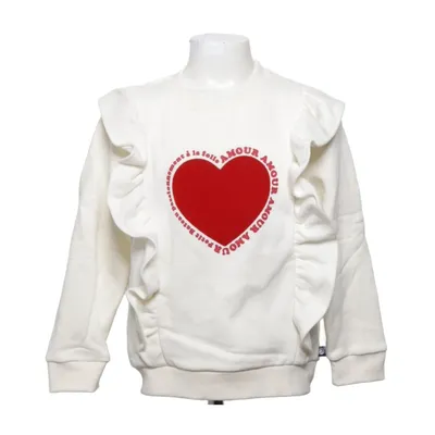 Sweatshirt (Blanc, Rouge) de Petit Bateau Coton, Élasthane