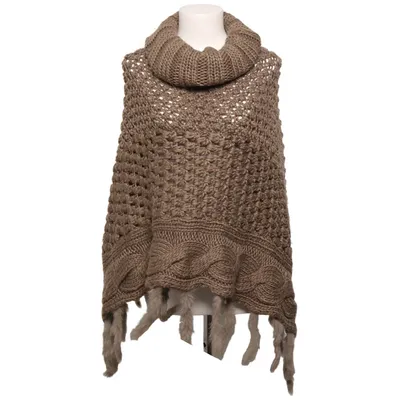 Poncho (Balaika) från Matin Blanc Akryl, Kaninpäls, Ull