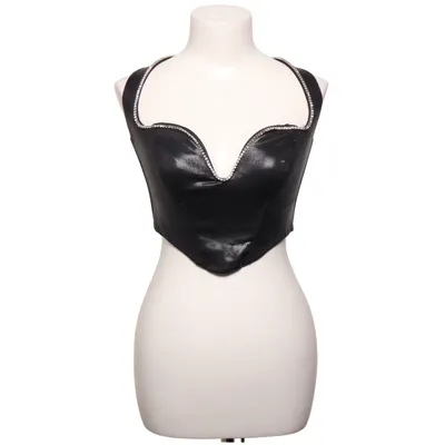 Crop Top (Schwarz) von Oh Polly Elasthan, Polyester