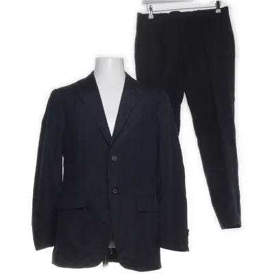 Suit (Blue, Black) from Raffaele Caruso Silk, Cupro