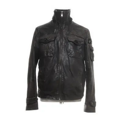 Läderjacka (Grå, Brun) från Jack & Jones Bomull, Skinn