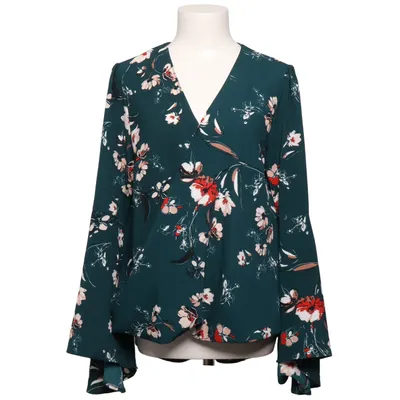 Wrap blouse (Green, Multicolored) from Mandi Polyester