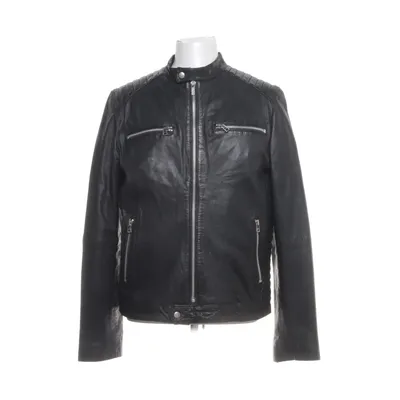 Leren jack (Zwart) van Goosecraft Katoen, Polyester, Leer