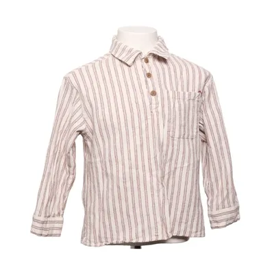 Chemise (Blanc, Marron) de Zara Coton, Lin, Viscose