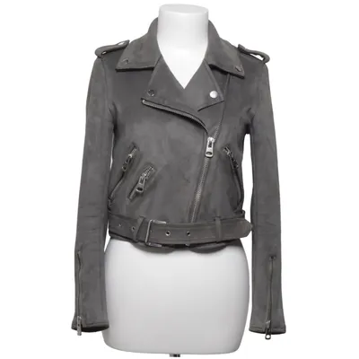 Bikerjacka (Grå) från Zara Basic Outerwear Elastan, Polyester